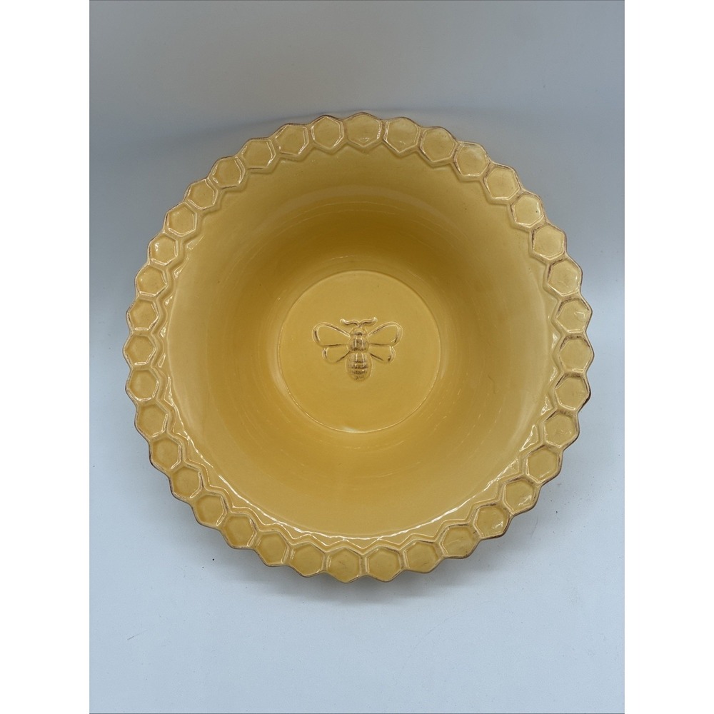 ARTE Florum Inc Golden Yellow Bee Honeycomb Serving Bowl Unmarked
